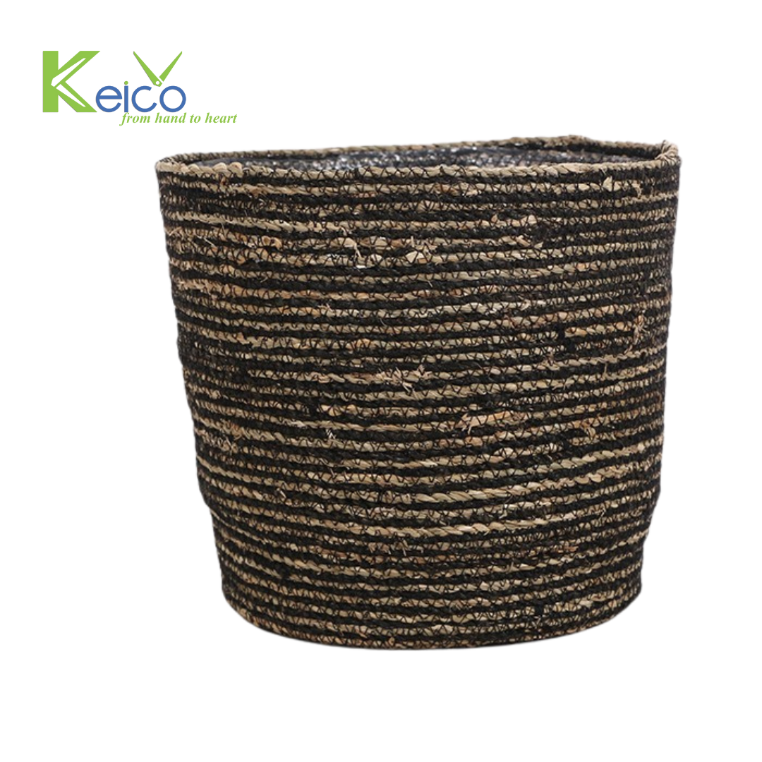 Rattan Export Wholesale woven seagrass plant pot 5 size new design - REX-8423061019