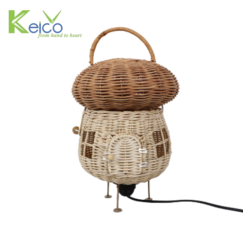 Rattan Export Brown Mushroom Table Lamps 22x35cm for home decor - REX-8423061202