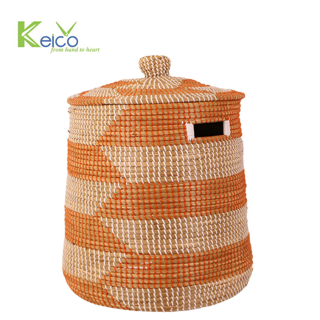 Rattan Export Wholesale colored seagrass laundry basket 40x50cm made in Vietnam - REX-8423060914