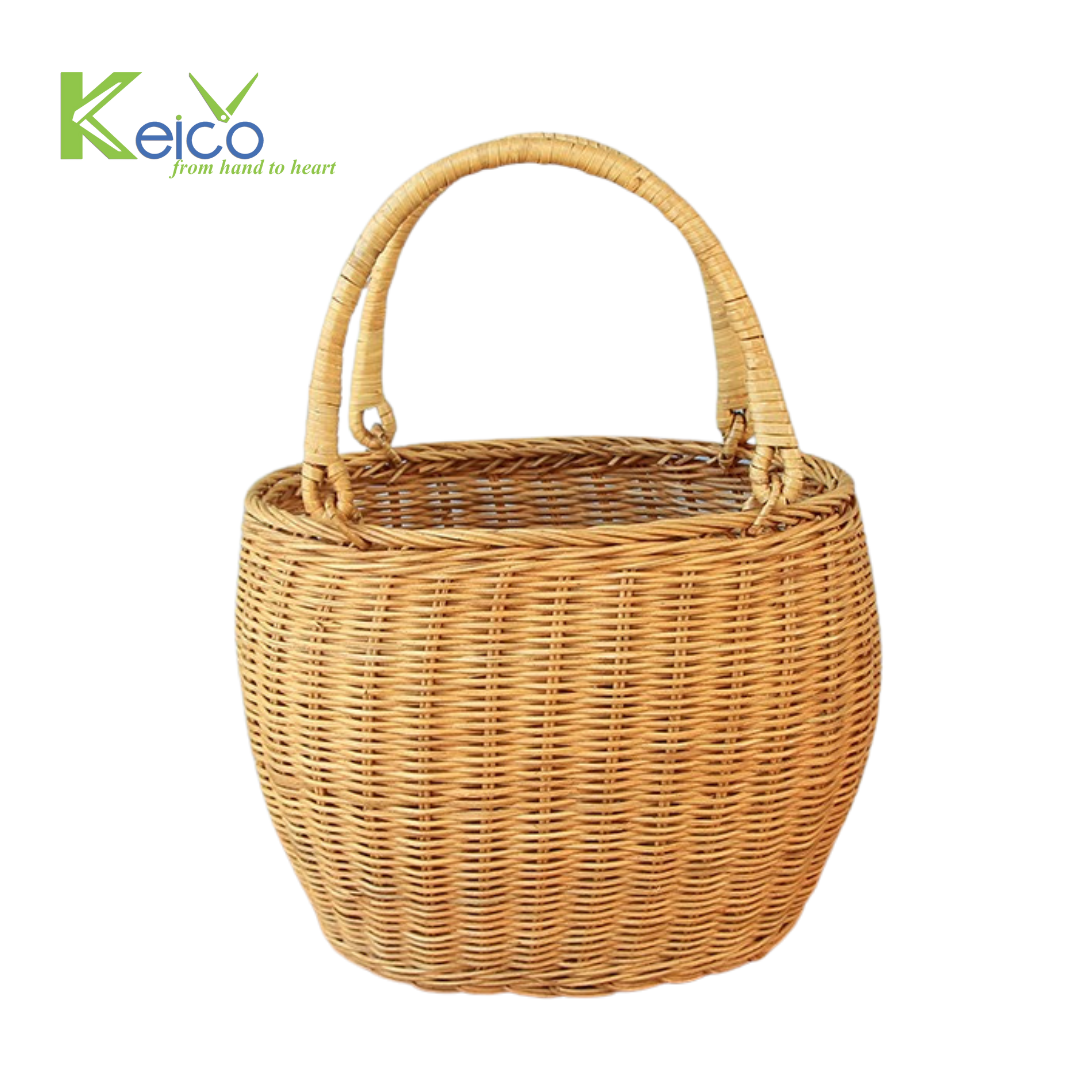 Rattan Export Wholesale rattan decorative basket 31×19.5xH35.5cm made in Vietnam - REX-8423060714