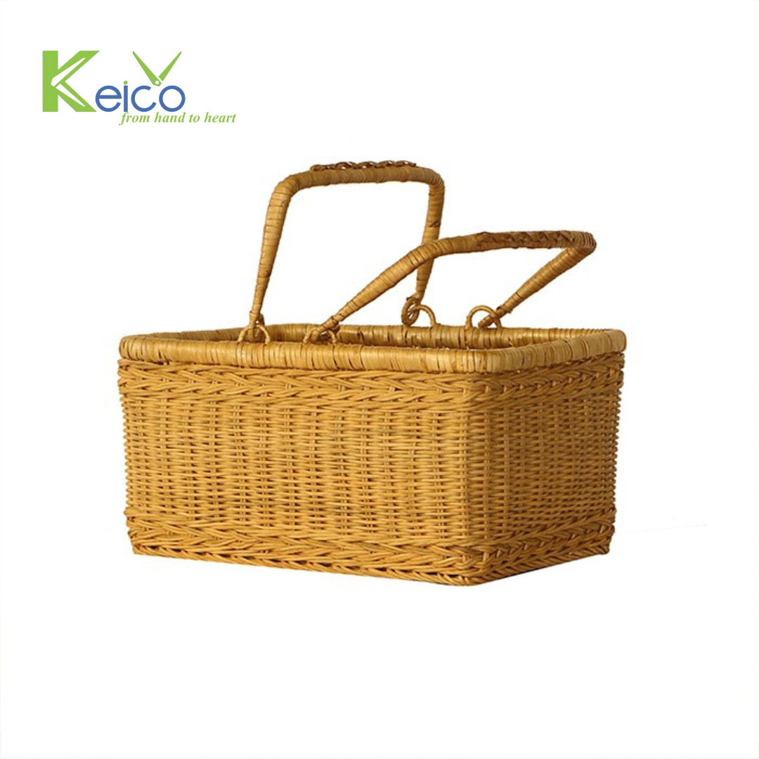 Rattan Export Wholesale rattan picnic basket 32x24x17cm made in Vietnam - REX-8423060711
