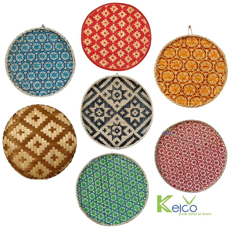 Rattan Export Wholesale customize color bamboo wall decoration D40 cm made in Vietnam - REX-8423060630