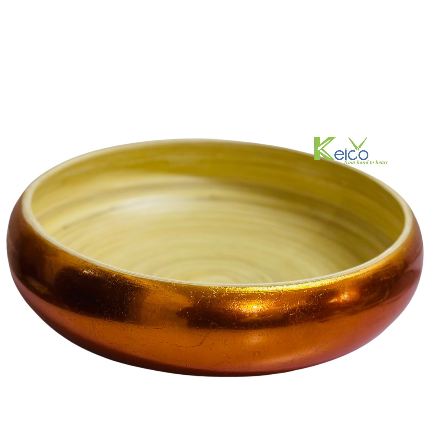 Rattan Export Ciotola in bambù naturale color oro D30xH8,5cm - REX-K2310903