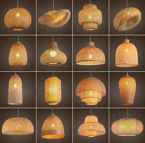 Rattan Export Lámpara de bambú