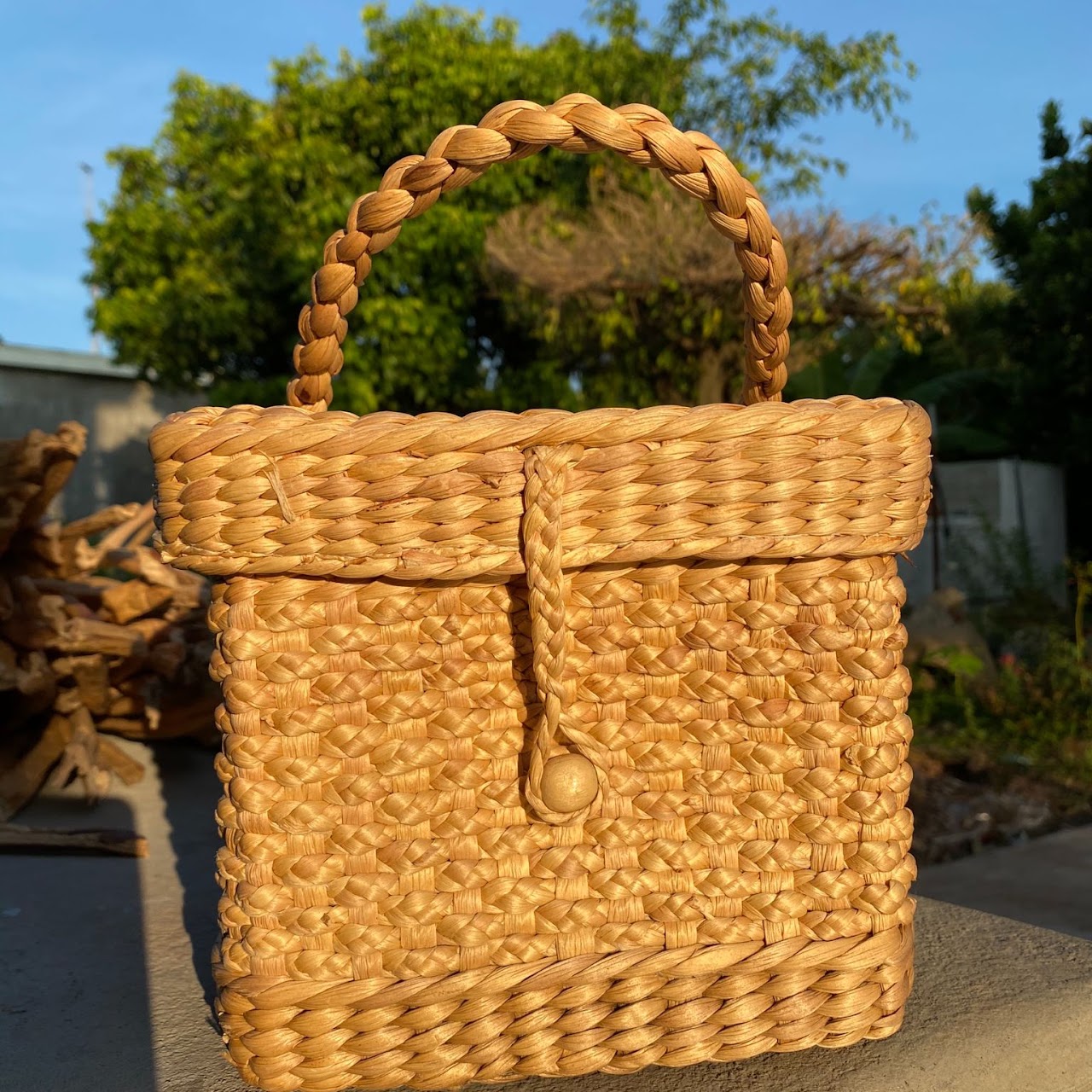 Rattan Export Handtasche aus Wasserhyazinthe