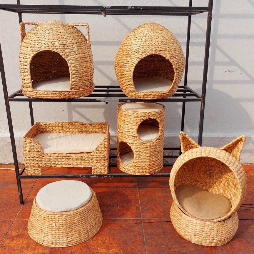 Rattan Export Casa para mascotas de jacinto de agua