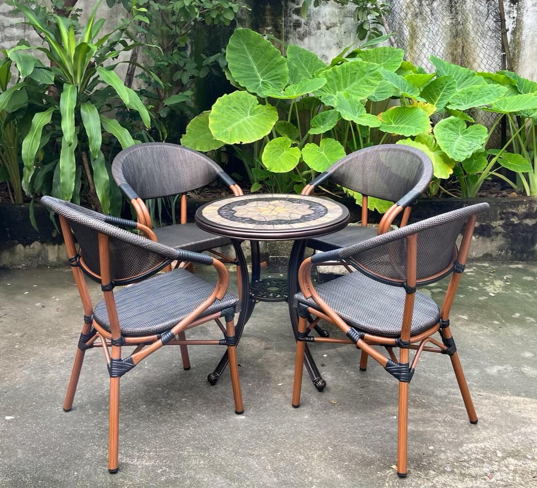 Rattan Export Mesa y Sillas de Café para Jardín Importado D60 - REX-BCF-D60
