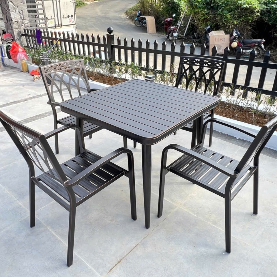 Rattan Export Muebles de Exterior de Aluminio Fundido Cuadrado - REX-D75