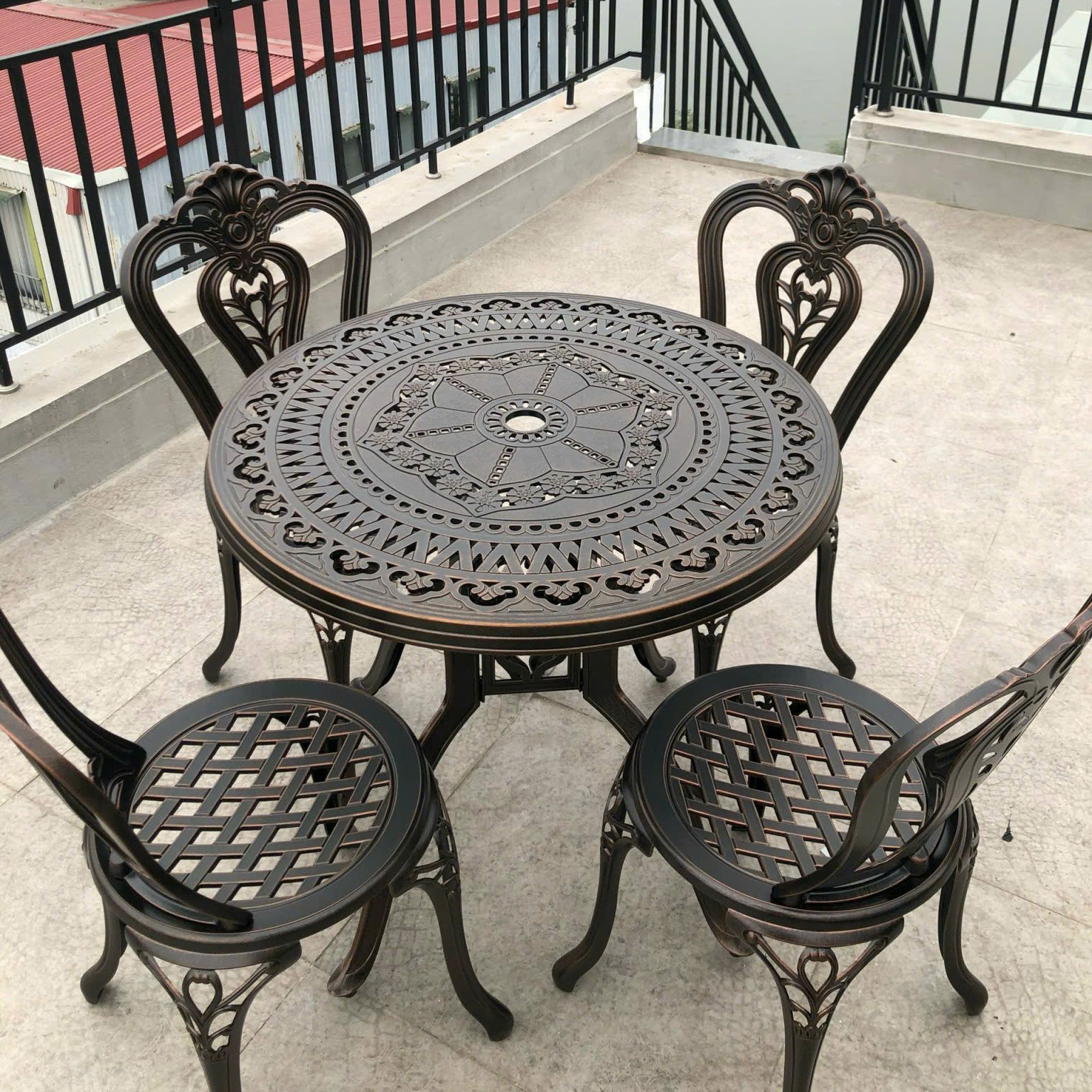 Rattan Export Bộ Bàn Ghế Sân Vườn D80-4G - REX-D80-4GVN