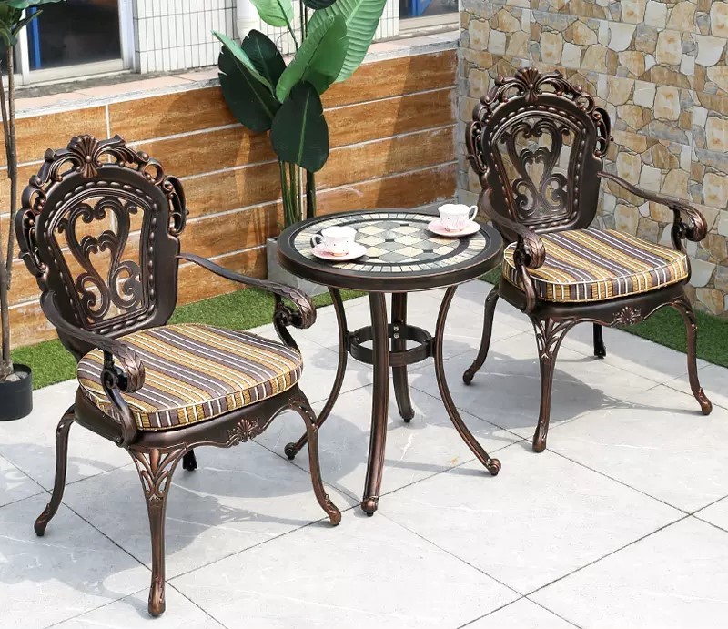Rattan Export Bộ Bàn Ghế Ban Công Mặt Đá D60-GTCĐ - REX-Đ60-2GTCD