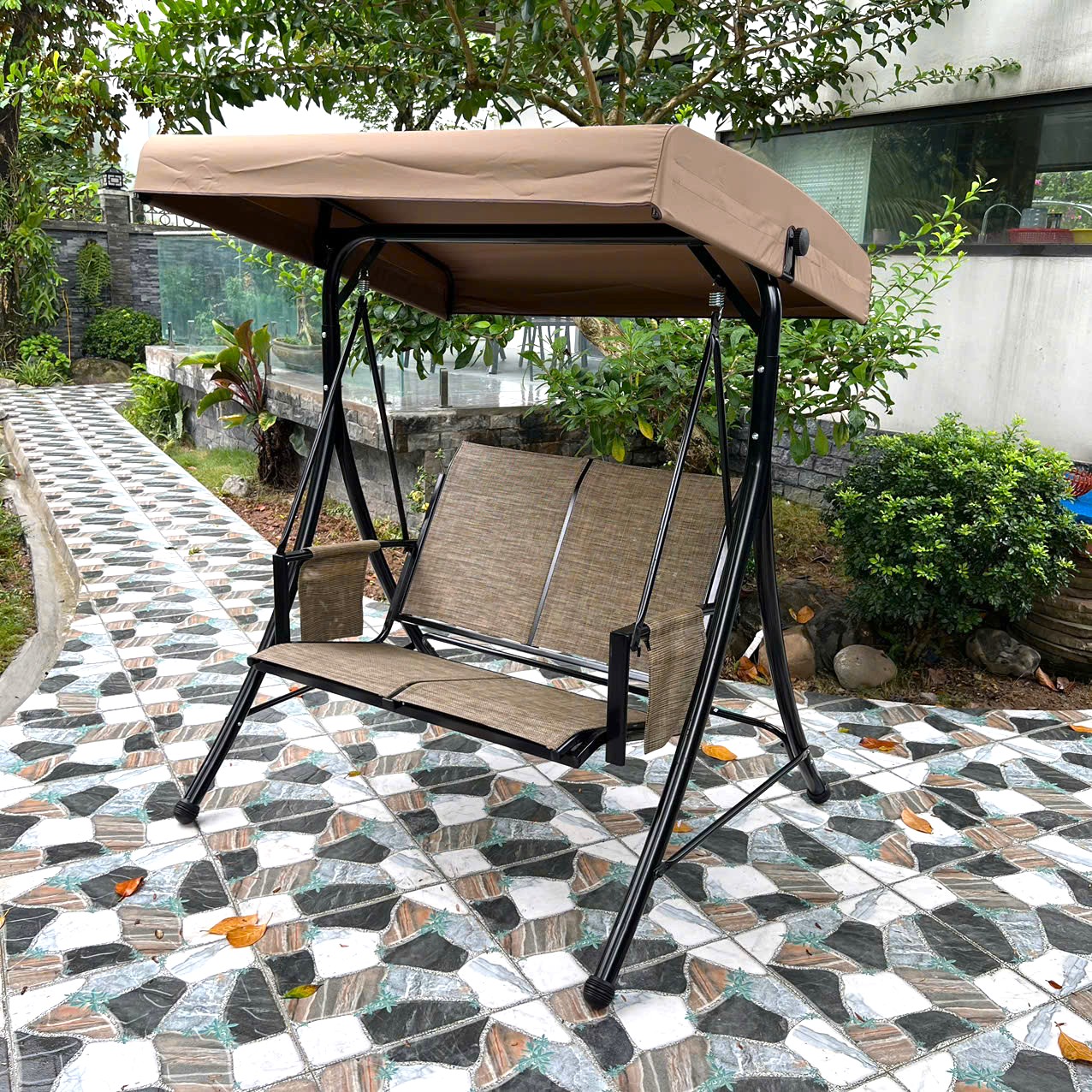 Rattan Export Outdoor Swing 2-Seat with Canopy - REX-XDV-2C
