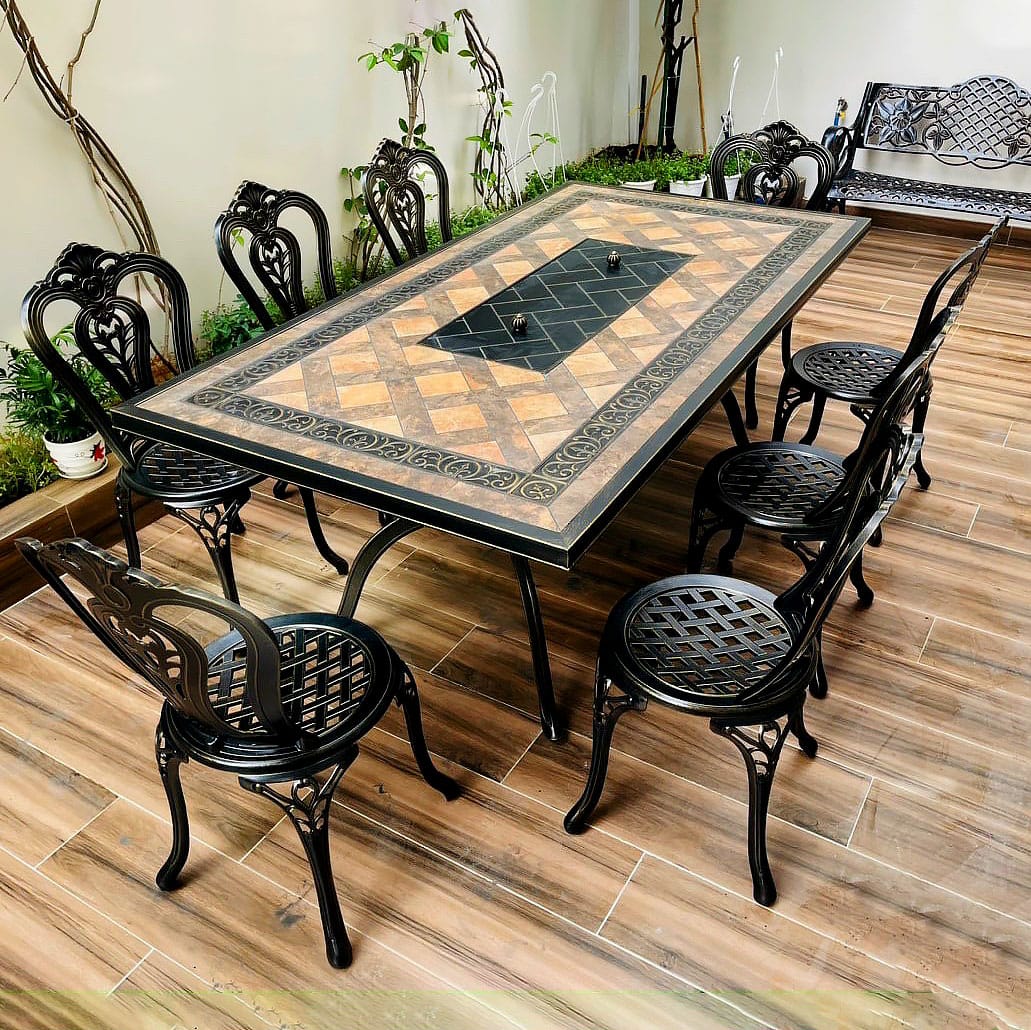 Rattan Export Bộ Bàn Ghế Ngoài Trời Có Bếp Nướng - REX-D189-8GVN