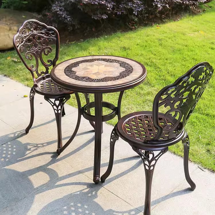 Rattan Export Set di Mobili da Balcone Piano in Pietra D60 - REX-Đ60-2GHL