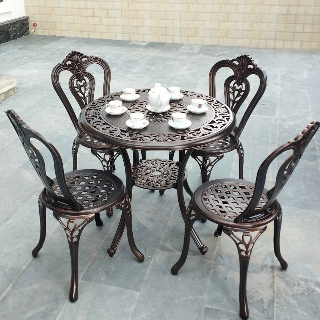 Rattan Export Set di Mobili in Alluminio Pressofuso T80-4G - REX-T80-4GVN