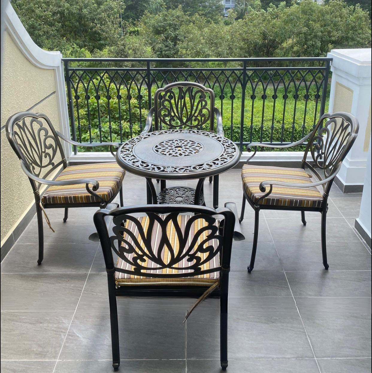 Rattan Export Set di Mobili da Esterno in Alluminio Pressofuso - REX-D80-4GHS