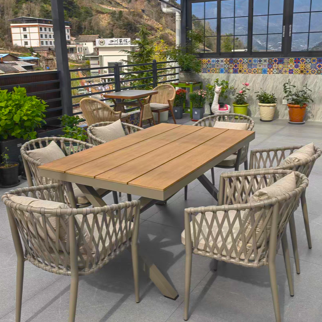 Rattan Export Conjunto de Muebles de Exterior Cuerda Trenzada D150 - REX-BT150 - 6G