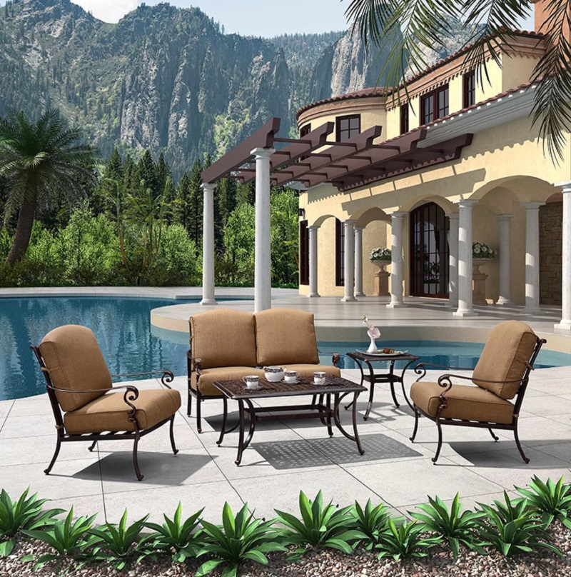 Rattan Export Set Divano da Esterno Alluminio Pressofuso Importato - REX-BG-SF