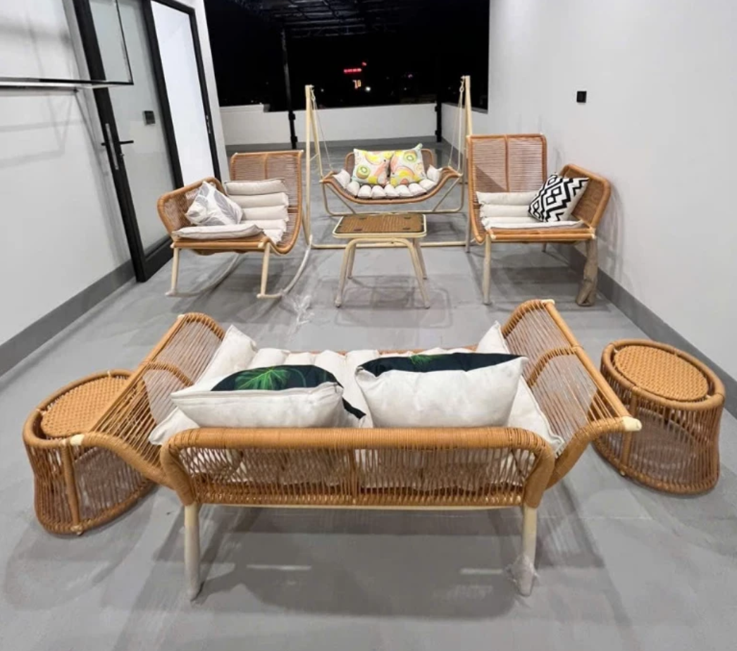 Rattan Export Set Premium in Rattan Sintetico con Design Ali di Rondine - REX-CEMN