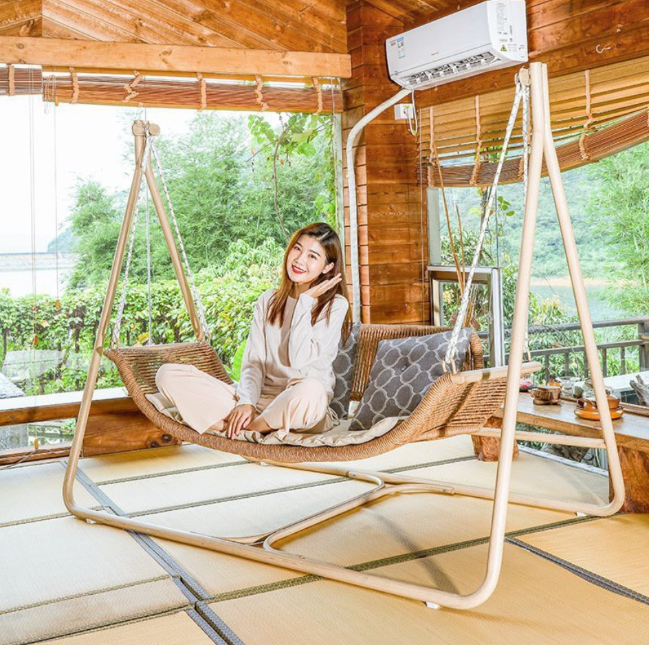 Rattan Export Swallow-Wing Synthetic Rattan Swing Premium - REX-XD-CE