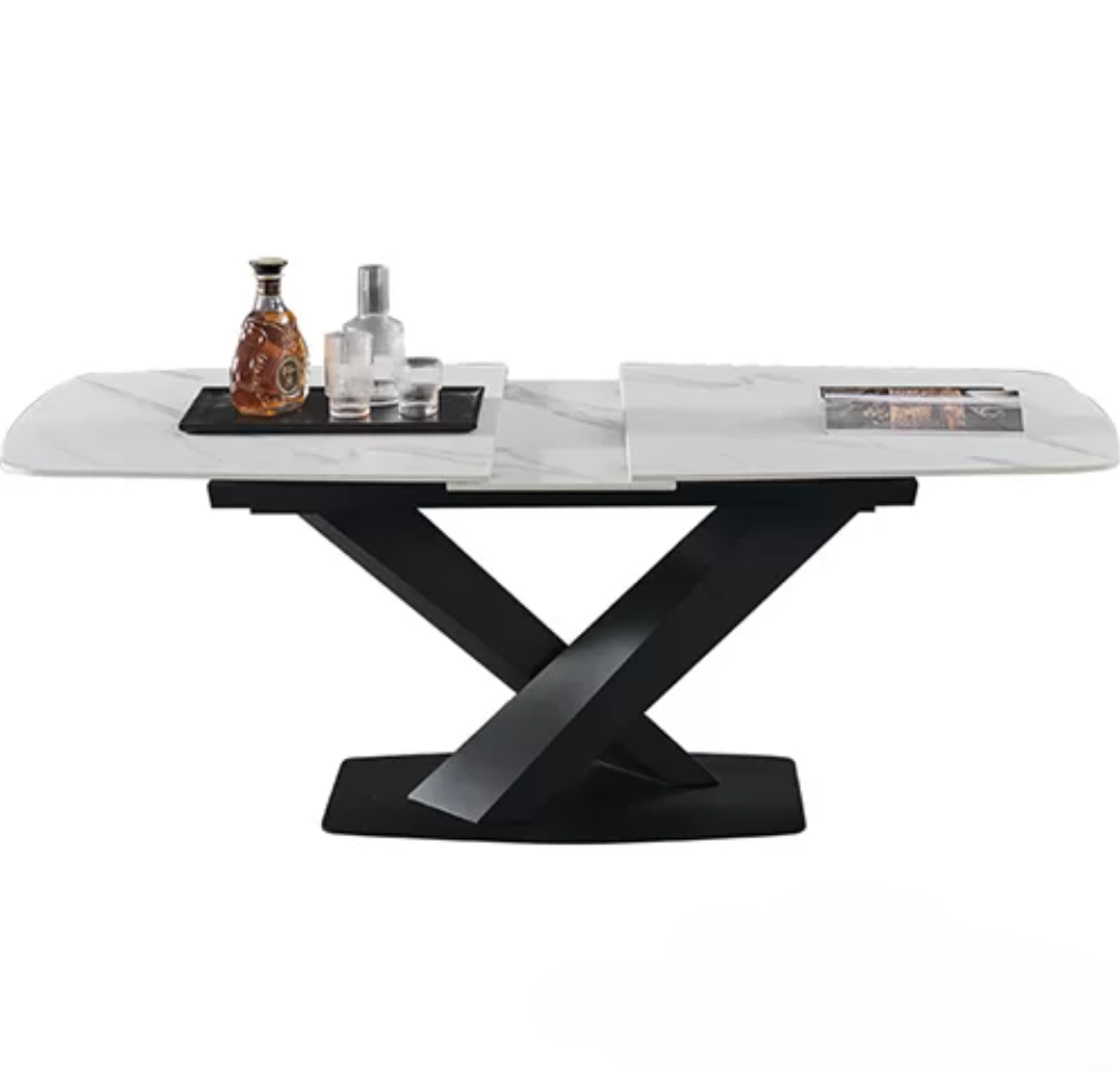 Rattan Export Mesa de Comedor Superficie de Piedra Cerámica Extensible BA-05