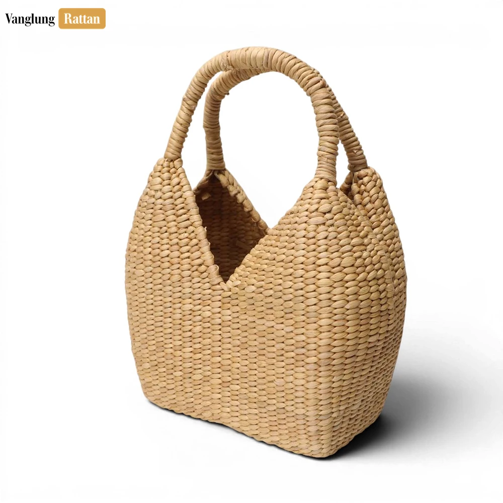 Rattan Export Natural Water Hyacinth Woven Straw Tote Bag - REX-BG085006