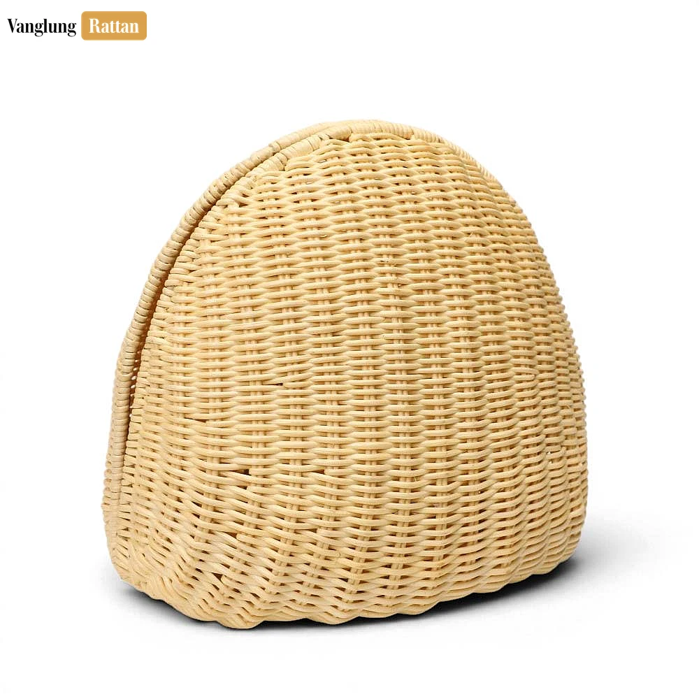 Rattan Export Half-Moon Rattan Clutch Bag with Gold Turn-Lock - REX-BG032006