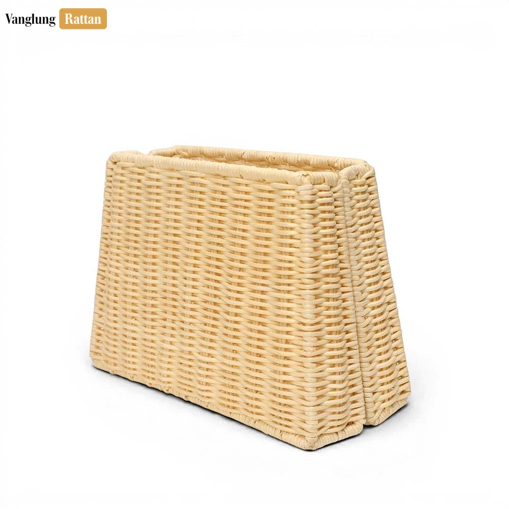 Rattan Export Luxury Leather Flap Rattan Basket Bag with Handle - REX-BG032005