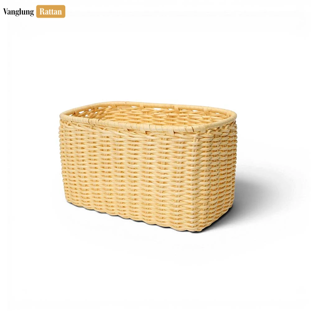 Rattan Export Vintage Rattan Basket Crossbody Bag with Rigid Leather Handle - REX-BG032003