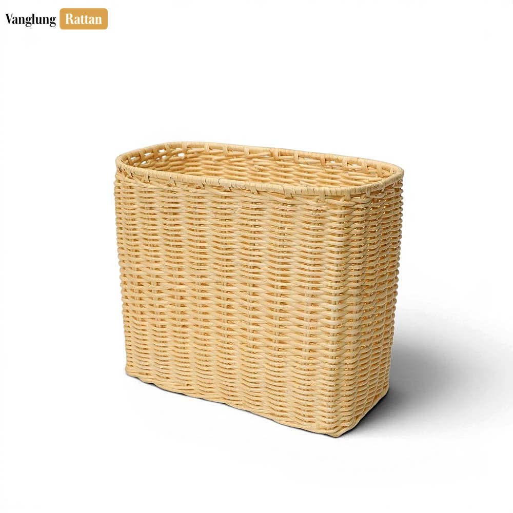 Rattan Export Wholesale Rattan Basket Bag with Integrated Leather Handle - REX-BG032002