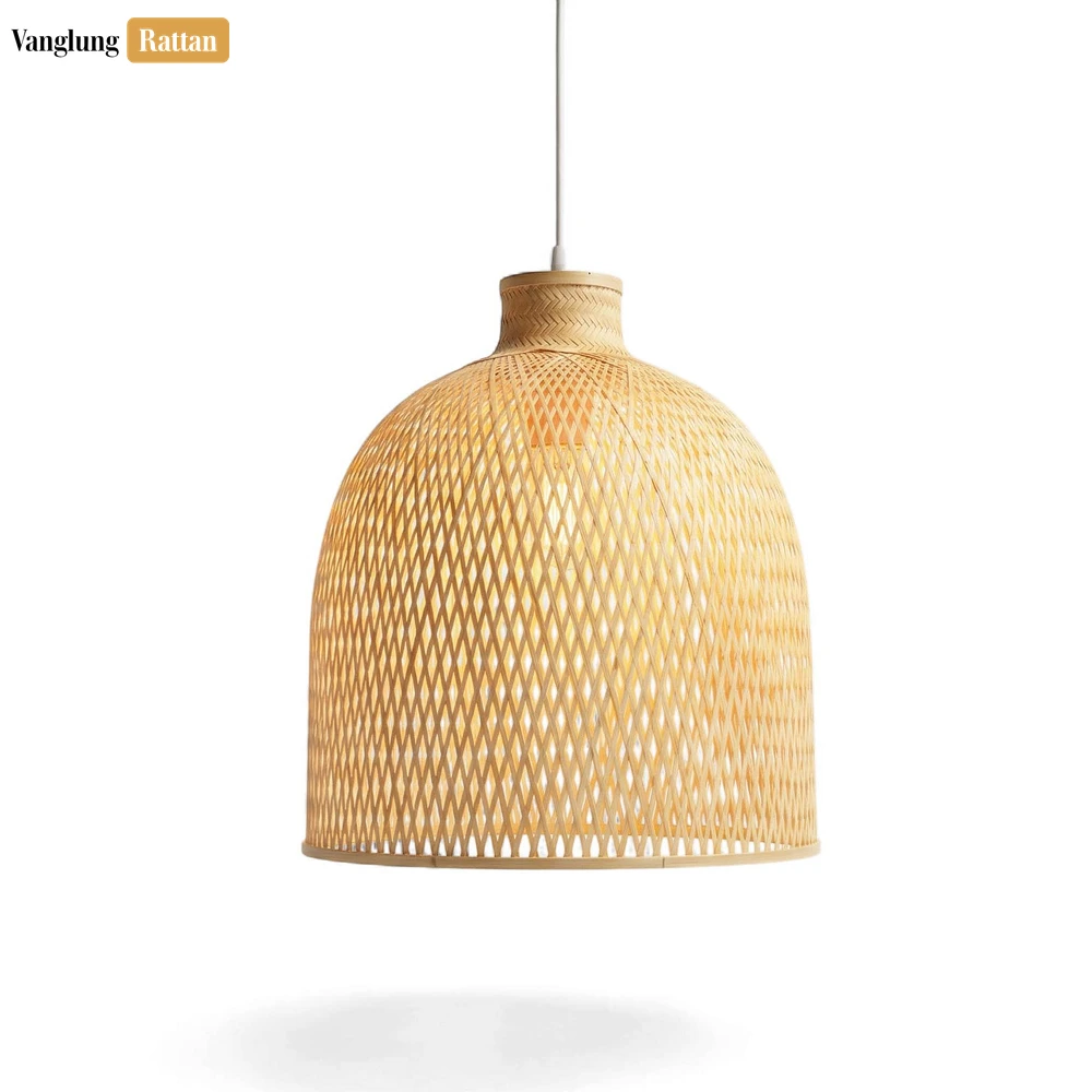 Rattan Export Handmade Woven Bamboo Pendant Shade - Eco-Friendly Mesh Light Cover for Commercial Use - REX-LAB260104