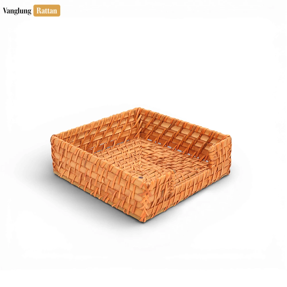 Rattan Export Wholesale Brown Bamboo Rattan Napkin Tray - Professional Woven Tray for Boutique Hotel and Corporate Gifts - REX-TW052001BR2