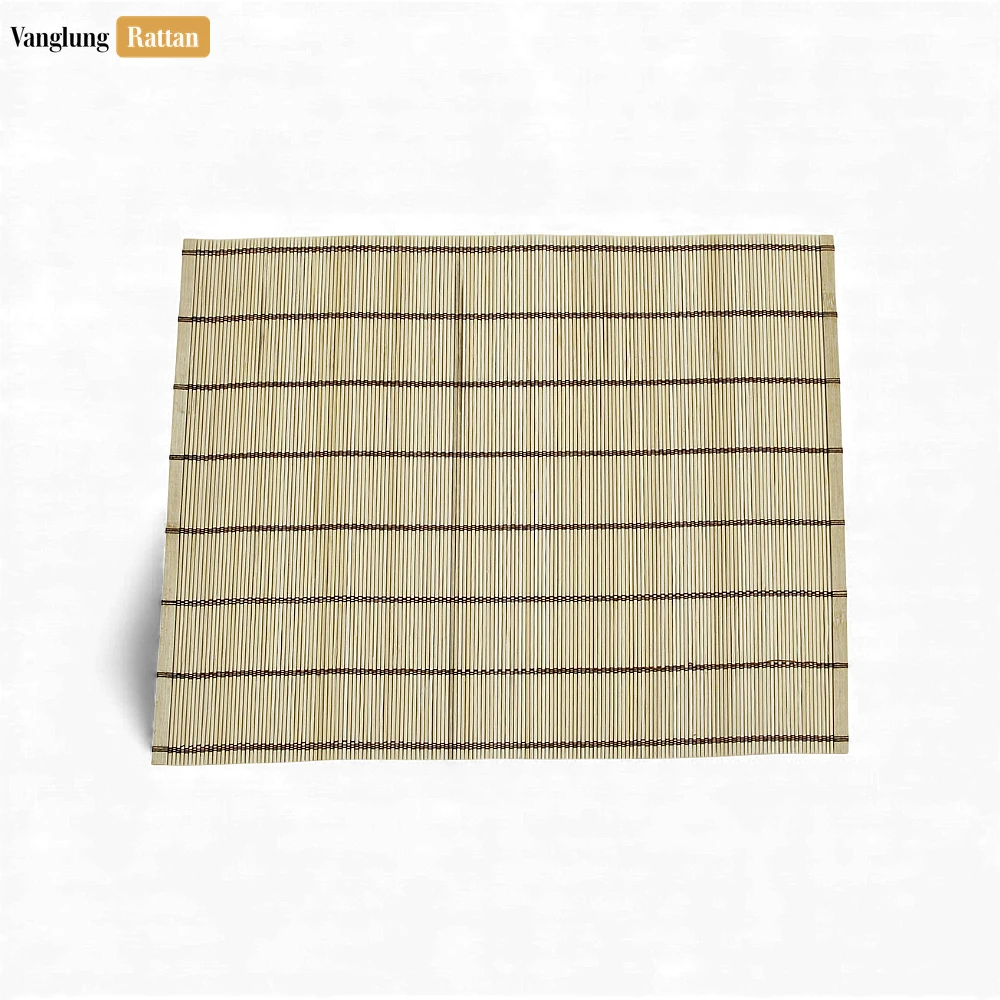 Rattan Export Wholesale Herringbone Bamboo Placemat - Wipeable Restaurant Table Mat and Bulk Cafe Dining Décor - REX-UP058006