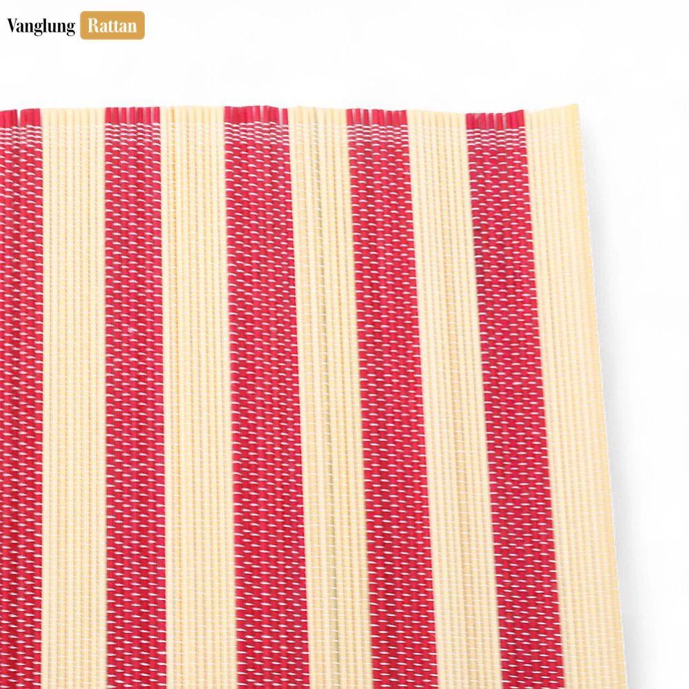 Rattan Export Bulk Woven Bamboo Table Placemats - Striped Dining Mat for Hotel and Restaurant Use - REX-UP058002