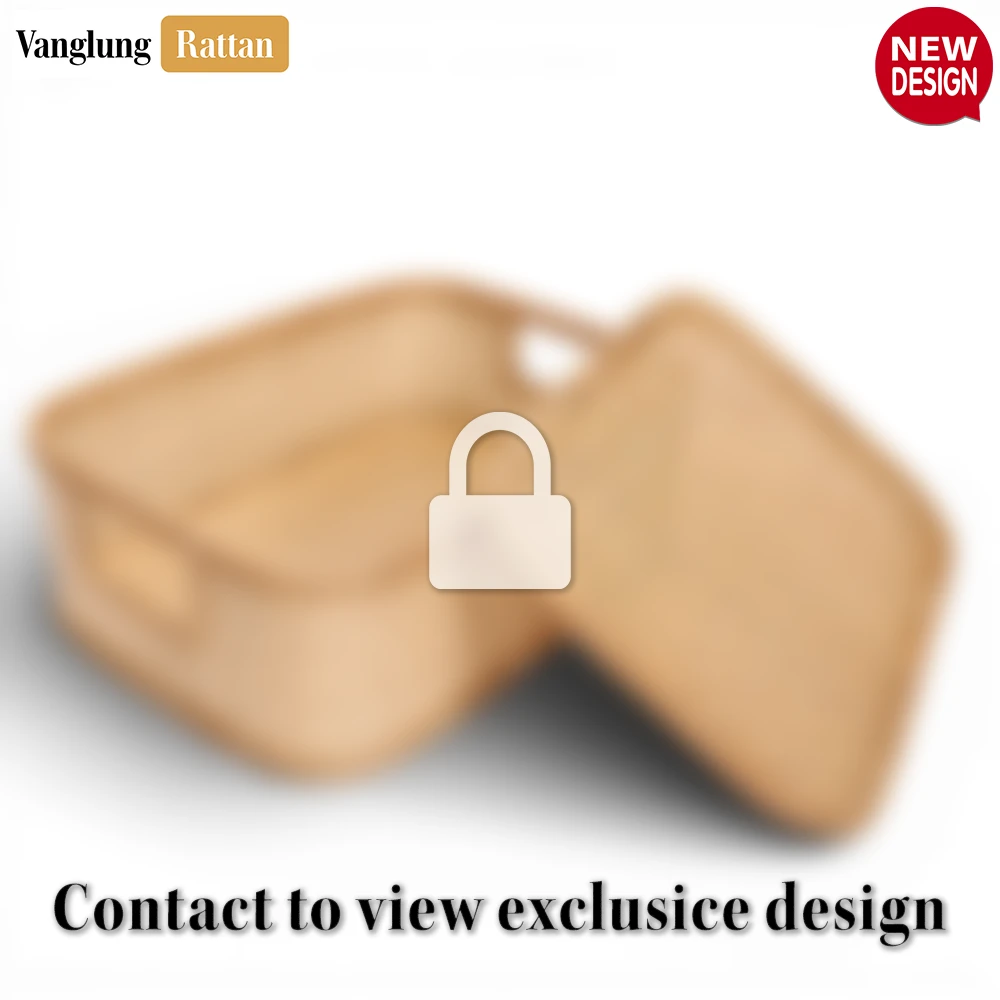 Rattan Export Natural Straw Rattan Storage Basket with Lid - REX-SB055001NS