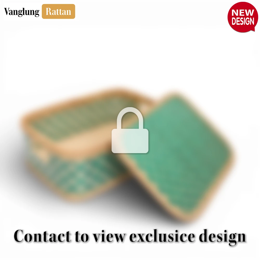 Rattan Export Handwoven Straw Rattan Storage Basket with Lid - REX-SB055001