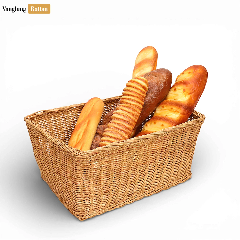 Rattan Export Wholesale Rectangular Core Rattan Storage Basket - Natural Woven Bin for Storage - REX-SB031001