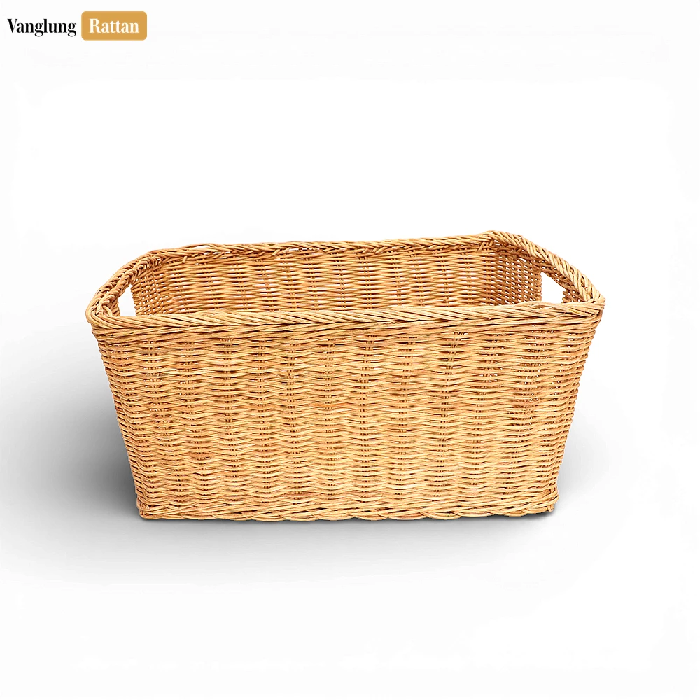 Rattan Export Wholesale Rectangular Core Rattan Storage Basket - Natural Woven Bin for Storage - REX-SB031001