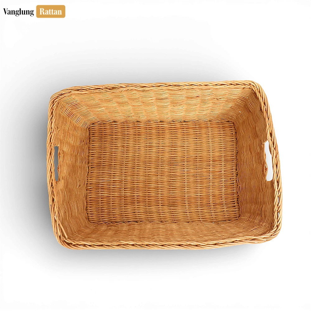 Rattan Export Wholesale Rectangular Core Rattan Storage Basket - Natural Woven Bin for Storage - REX-SB031001