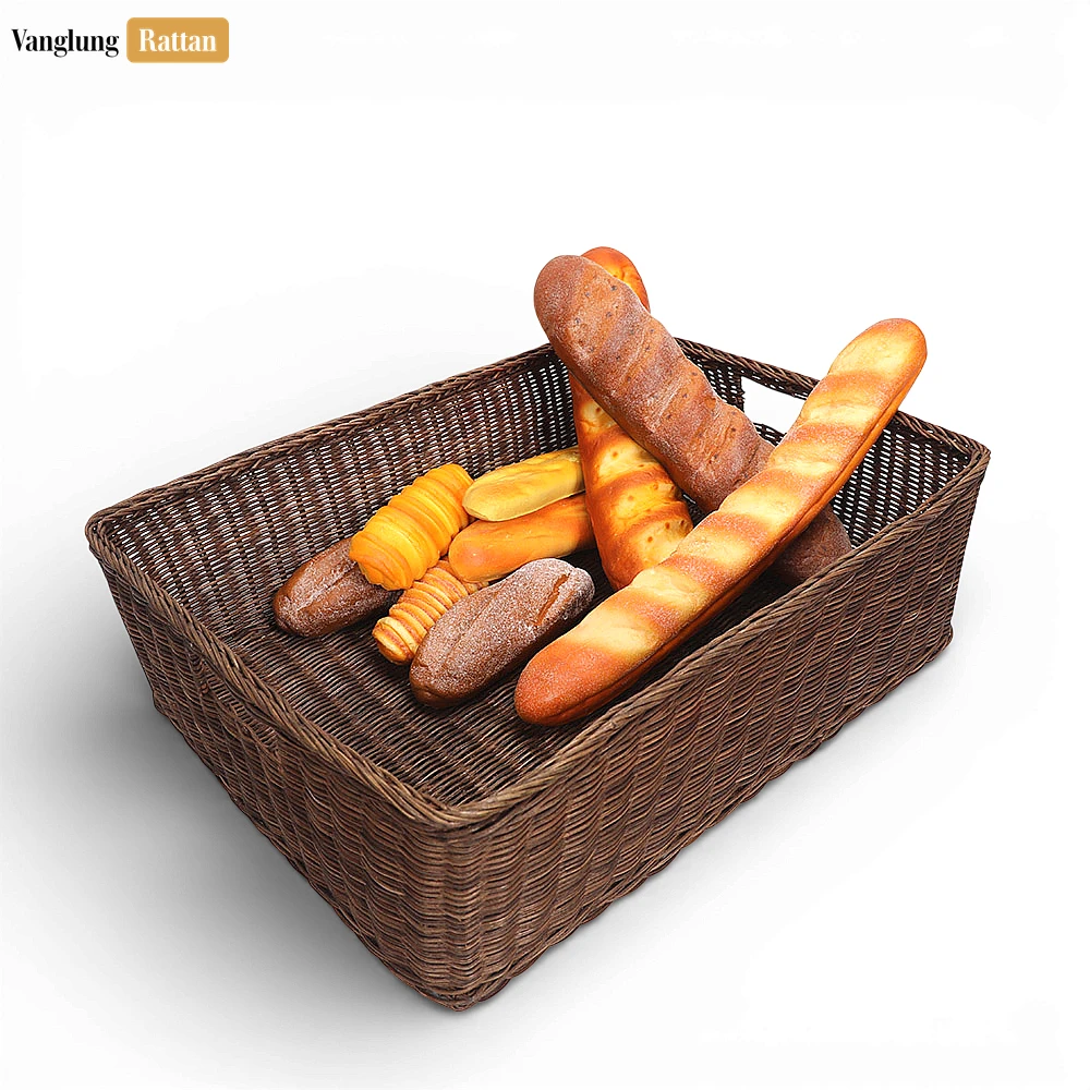 Rattan Export Wholesale Core Rattan Storage Basket with Handles - Professional Woven Storage Tray - REX-SB021007