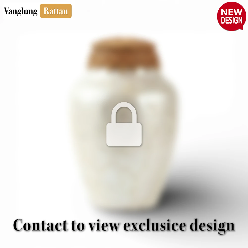 Rattan Export Wholesale Mother of Pearl Cremation Urn - Luxury Capiz Shell Casket for Funeral Director Use - REX-UR0126015