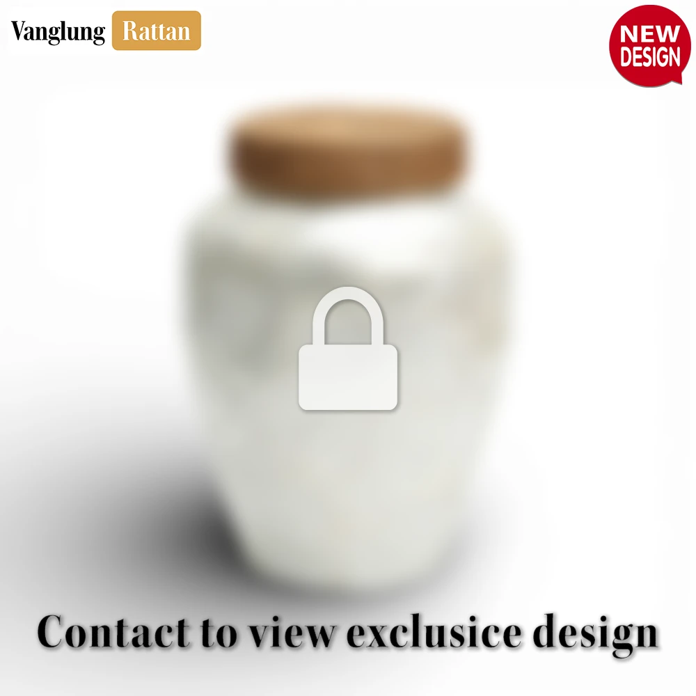 Rattan Export Wholesale Bulk White Luxury Mother of Pearl Cremation Urn - Premium Memorial Products for Commercial Use - REX-UR0126012