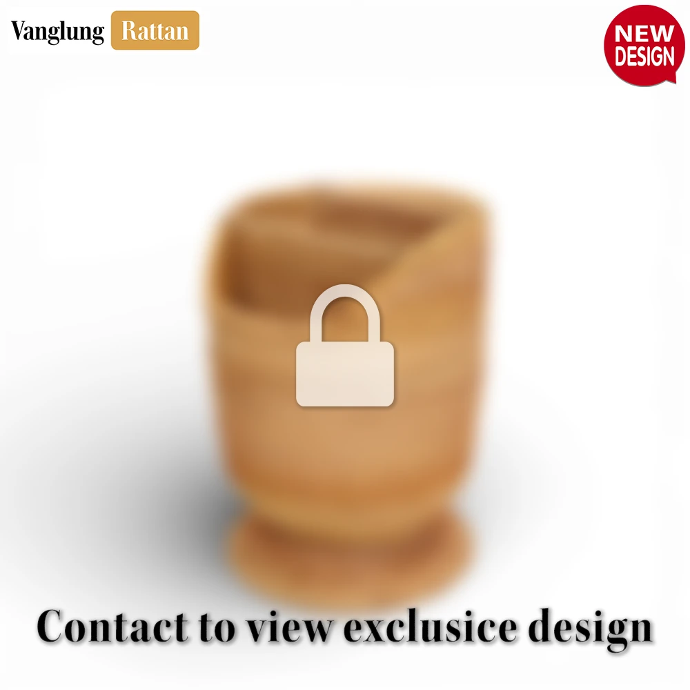Rattan Export Rustic Rattan Pen Holder Cup - Eco-Friendly Office Decor for Daily Organization Use - REX-ST23009