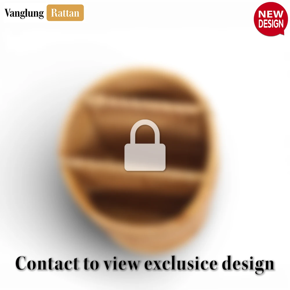 Rattan Export Rustic Rattan Pen Holder Cup - Eco-Friendly Office Decor for Daily Organization Use - REX-ST23009