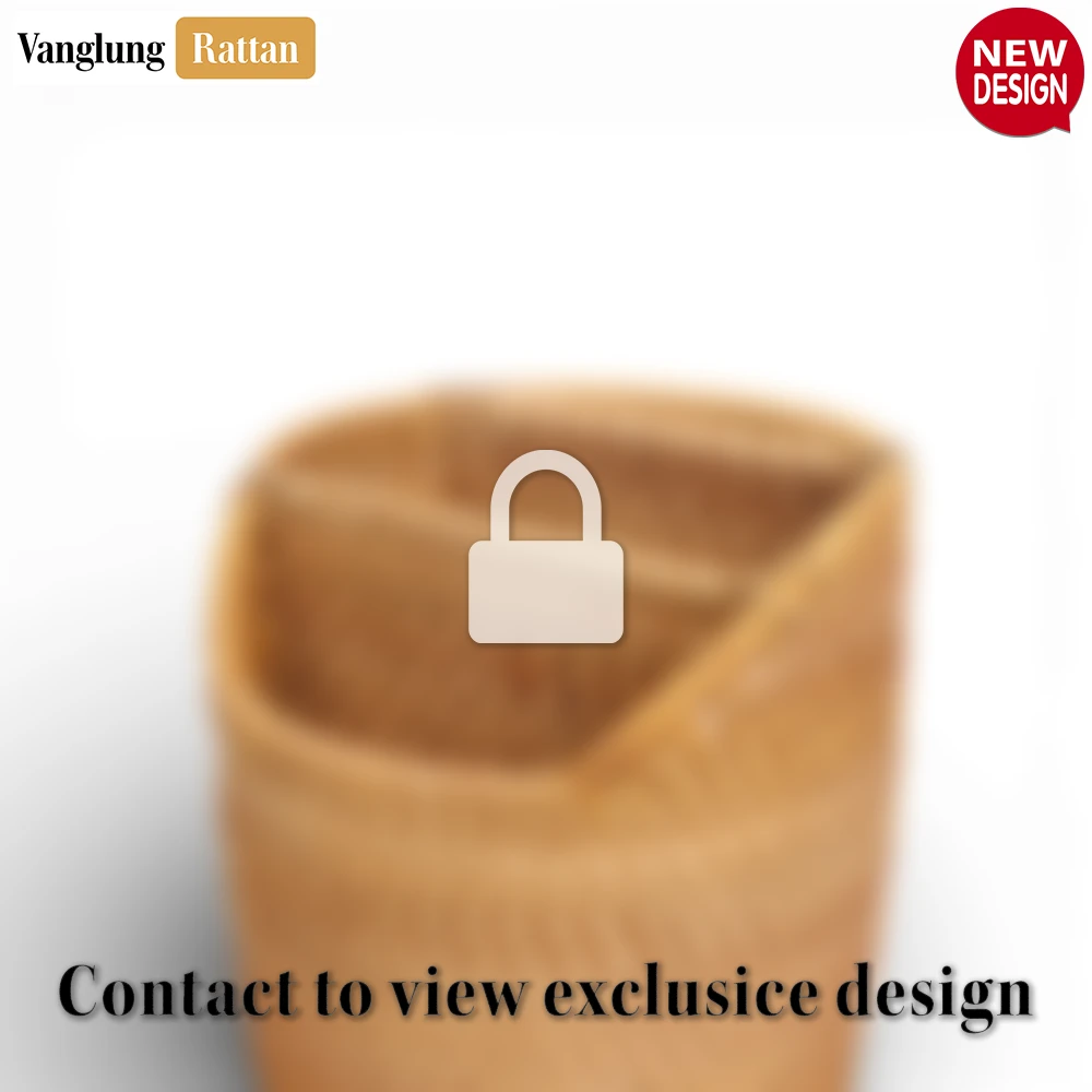 Rattan Export Rustic Rattan Pen Holder Cup - Eco-Friendly Office Decor for Daily Organization Use - REX-ST23009