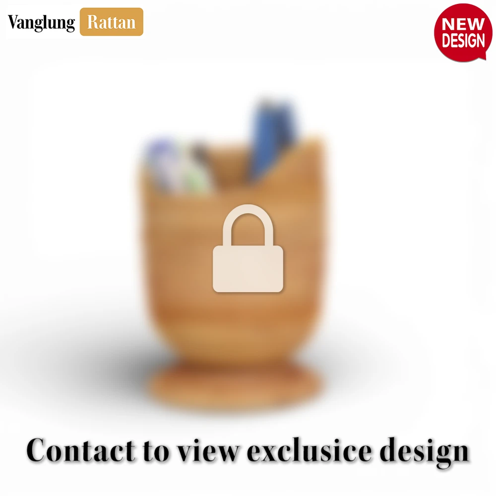 Rattan Export Rustic Rattan Pen Holder Cup - Eco-Friendly Office Decor for Daily Organization Use - REX-ST23009