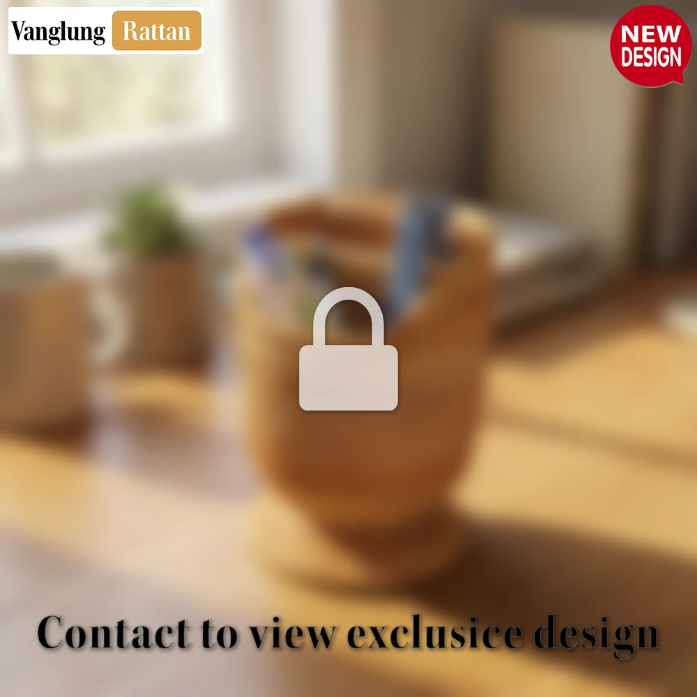 Rattan Export Rustic Rattan Pen Holder Cup - Eco-Friendly Office Decor for Daily Organization Use - REX-ST23009