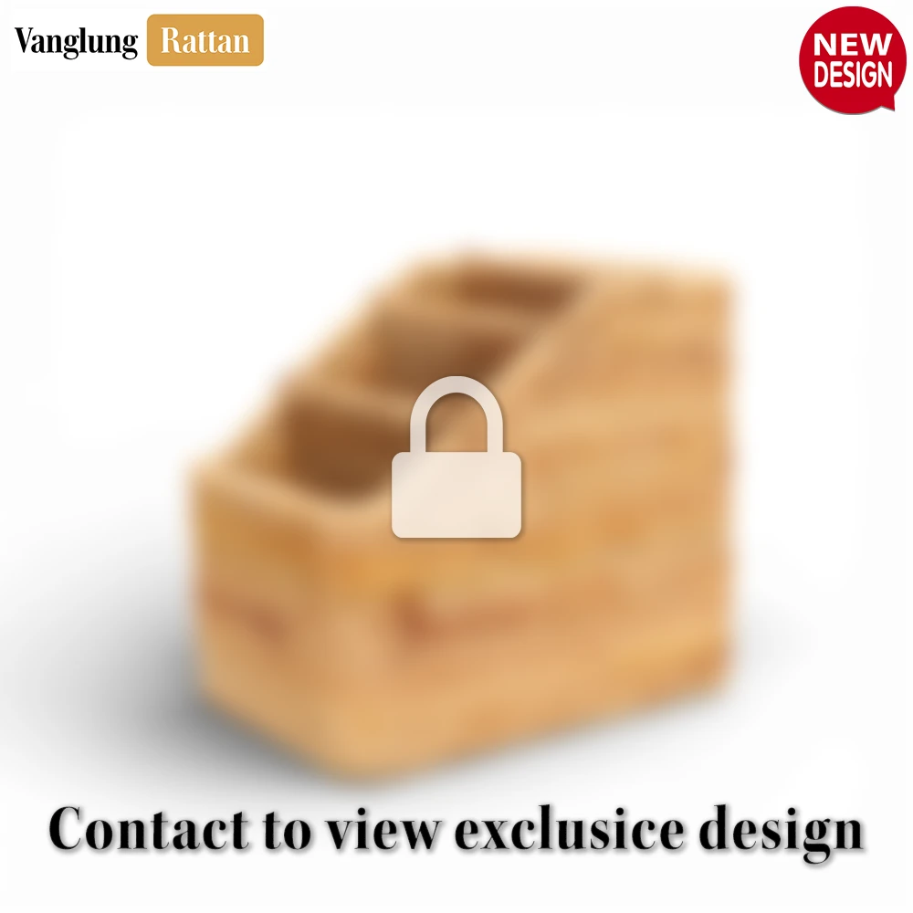 Rattan Export Woven Rattan Pen Holder for Office Desk - Multi-Use Pen, Pencil, and Accessory Storage - REX-ST23008