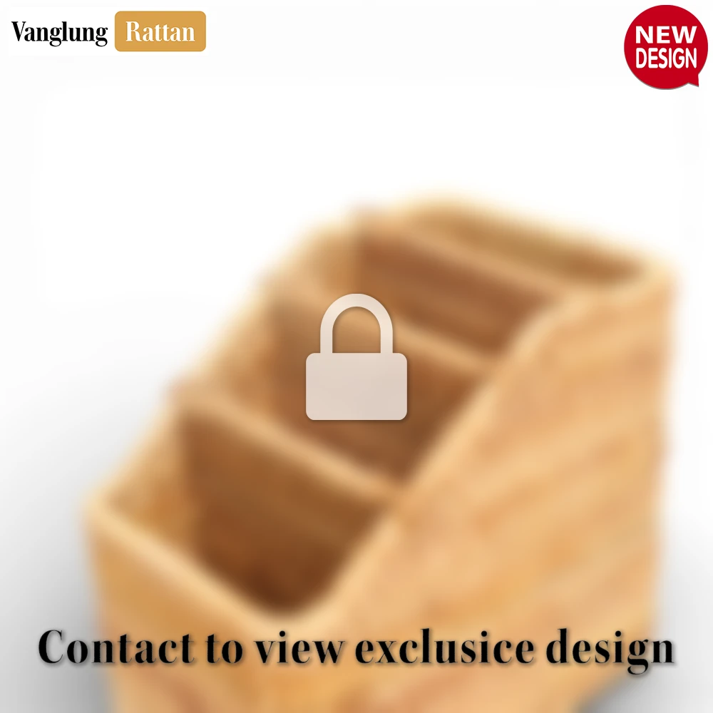 Rattan Export Woven Rattan Pen Holder for Office Desk - Multi-Use Pen, Pencil, and Accessory Storage - REX-ST23008