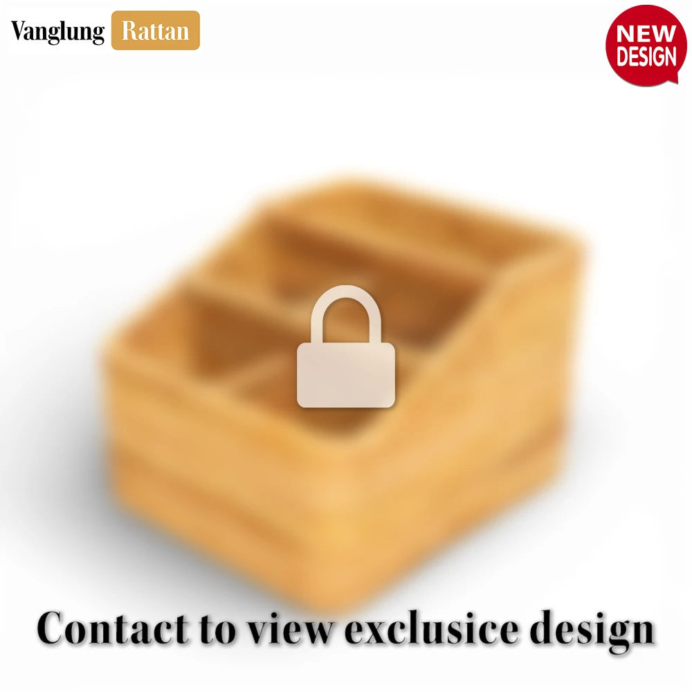 Rattan Export Woven Rattan Pen Holder for Office Desk - Multi-Use Pen, Pencil, and Remote Storage - REX-ST23007