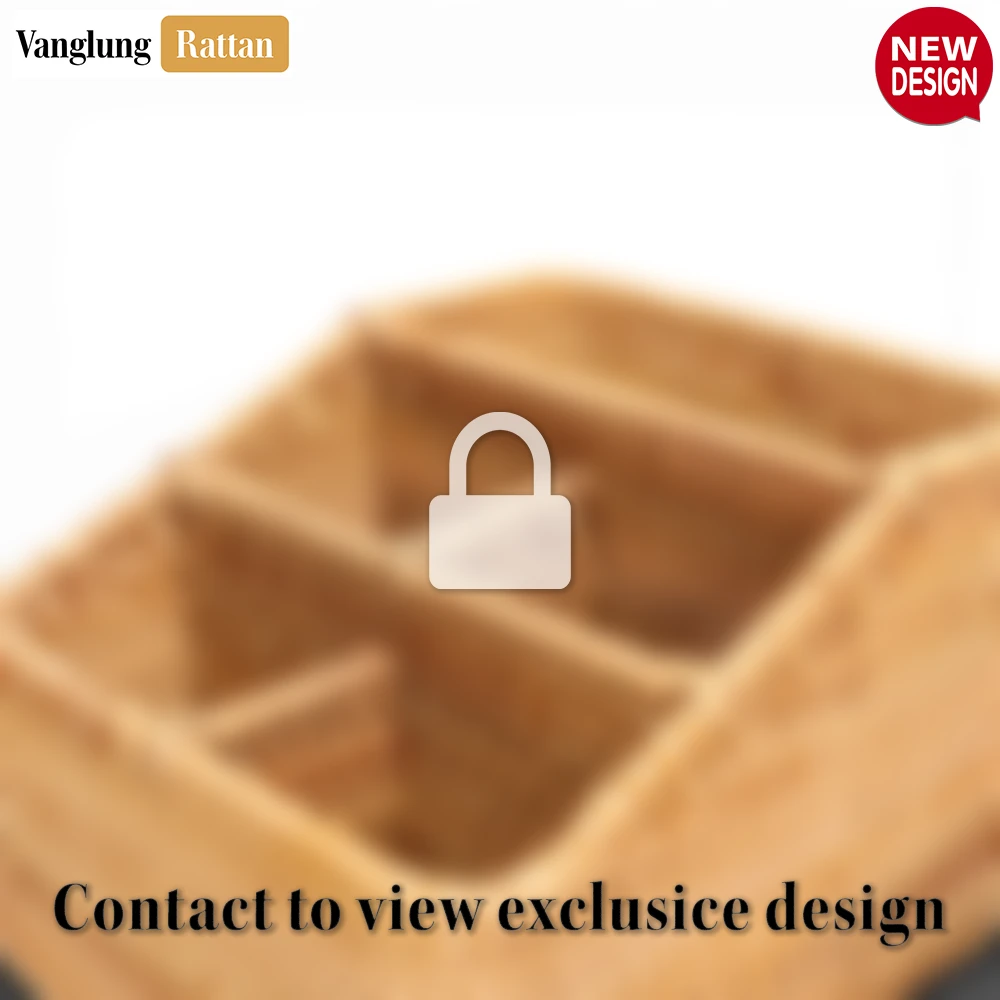 Rattan Export Woven Rattan Pen Holder for Office Desk - Multi-Use Pen, Pencil, and Remote Storage - REX-ST23007